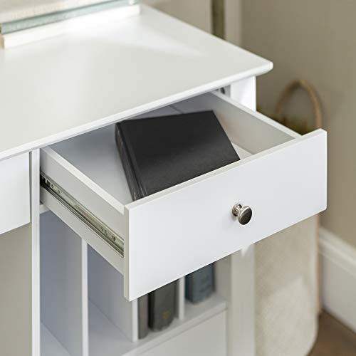 Walker Edison Modern Wood Computer Writing Desk Storage File Drawer Office Home Office Workstation Small, 48 Inch, White #TOP5