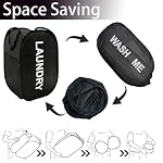 Collapsible Laundry Basket Foldable Laundry Hamper Pop Up Basket Dirty Clothes Hamper for College Dorm, Travel, Cruise, Hotel, Black - Image 4