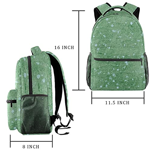 Sac à dos décontracté vert à texture fossile grand volume