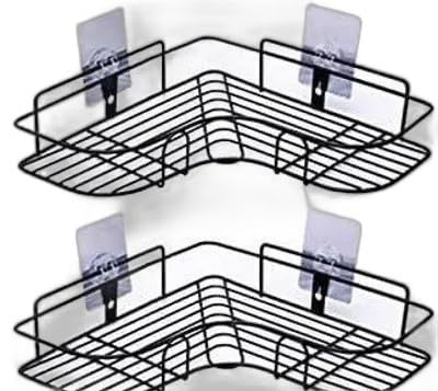(Pack of 2) Multipurpose Self-Adhesive Kitchen Bathroom Corner Rack and Stands Mounted with Strong Magic Sticker Durable Hook Home Essentials/LCORNER/Bathroom Corner 2PIS|-P940 Product Kitchen 94