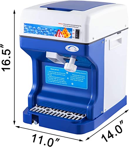 Vevor 110V Electric Shaved Ice Machine 250W Snow Cone Maker Tabletop W/Adjustable Ice Texture, Ice Shaving Machine 265Lbs/Hr For Home And Commerical Use #TOP1
