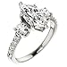 10K Solid White Gold Handmade Engagement Ring 2.0 CT Marquise Cut Moissanite Diamond Solitaire Wedding/Bridal Rings for Women/Her Proposes Gift (White)