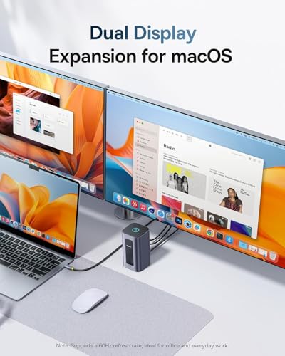 Image of Baseus Nomos Air Mac 12 in 1 Docking Station, Dual Monitor Laptop Docking Station with 2K HDMI /DP, 10Gbps USB-C /A, 100W PD, USB C Docking Station Compatible for macOS, Displaylink Driver Required