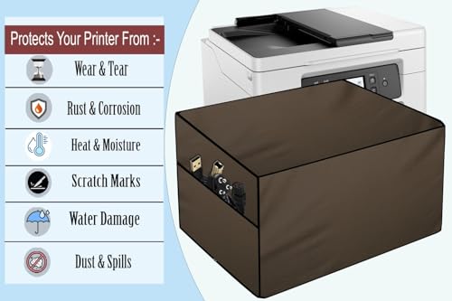 Image of The Furnishing Tree Polyester Waterproof & Dustproof Printer Cover - Compatible with Auto Duplex Laser Brother DCP-L2541DW Printers, Beige , Dimensions in DxWxH - ( 40x42x32 CM)