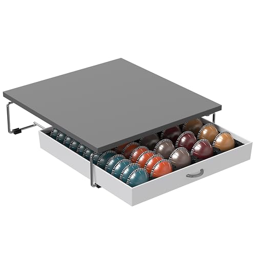 Image of Deco Brothers Vertuo Pod Holder Drawer, Fits 30 Large or 60 Small Capsules | Compatible with Nespresso Pods, Gray