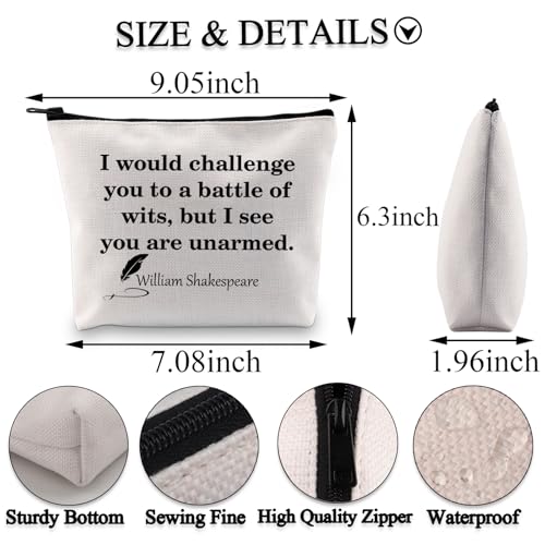 PLITI English Literature Teacher Gift I Would Challenge You to a Battle of Wits Funny Shakespeare Quote Gift for Writer (Challenge Battle bagU) - Image 2