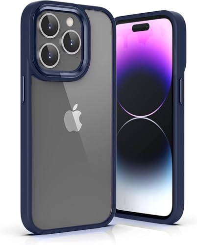 Image of mobistyle Designed for iPhone 14 Pro Enhanced Metal Camera Guard Shockproof Back Cover Case iPhone 14 Pro (Blue)