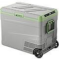 EKOJUCE 12 Volt Refrigerator Portable Fridge - 58 Quart(55L) Electric Cooler Big Zone with Wheels, 12V Fridge -4?-68? for Camping, Boating, Truck, RV, Outdoor, Home