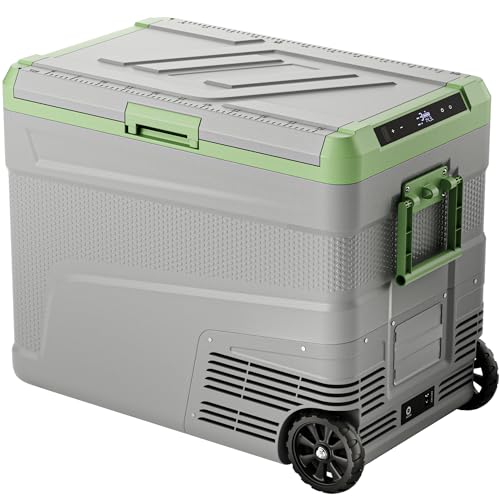 EKOJUCE 12 Volt Refrigerator Portable Fridge - 58 Quart(55L) Electric Cooler Big Zone with Wheels, 12V Fridge -4â„‰-68â„‰ for Camping, Boating, Truck, RV, Outdoor, Home