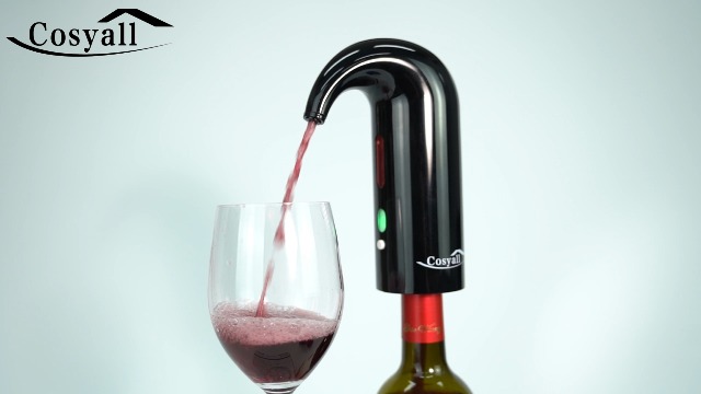 Aérateur à Vin Électrique Cosyall - Décanteur Automatique USB Rechargeable Noir