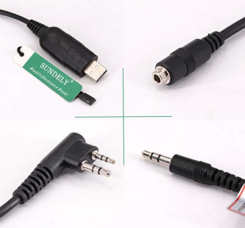SUNDELY® 6 in 1 USB Programming Programmer Cloning Cable Cord Lead for Motorola HYT Icom Baofeng Kenwood Yaesu Vertex TYT Quansheng Puxing Linton Wouxun Weierwei Radio Walkie Talkie - Image 2