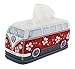 Produktbild BRISA VW Collection - Volkswagen Neopren Kosmetik-Servietten-Spender-Papier-Taschentuch-Tissue-Box fürs Bad im T1 Bulli Bus Design (Hibiskus/Rot)