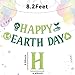 Happy Earth Day Banner - Earth Party Decor, Environmental Protection Earth Day School Classroom Party Decorations Green Glitter