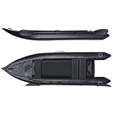 2 Person Inflatable Kayak Fishing PVC Kayak The Dimension 130'' *43'*11.8'' Inflatable Kayak Rescue Rubber Rowing Kayak with Pump Aluminum Alloy Seat Paddle Inflatable Mat, Repair Kit, Fin (Black)