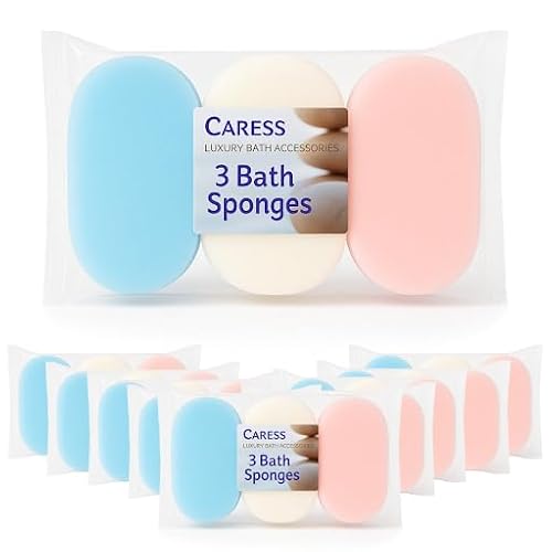 Caress Luxury Bath Accessories 30 Pack Bath Sponges