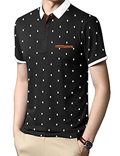 Image of EYEBOGLER Men's Stylish Regular Fit Polo Neck T-Shirt M-T333HS-BLWHMT K1