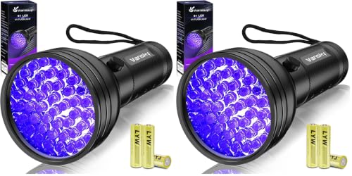 Image of Vansky Black Light UV Flashlight, Upgraded 51 LED 395nm Blacklight Pet Urine Detector for Dog /Cat Urine, Dry Stains, Bed Bug, Matching with Pet Odor Eliminator(Batteries are Included) (Pack of 2)