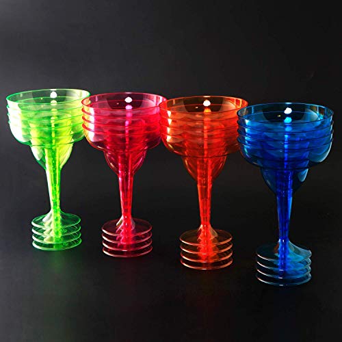 Supernal 36Pcs Plastic Margarita Glasses,12Oz Neon Disposable Cocktail Cups thumb #2