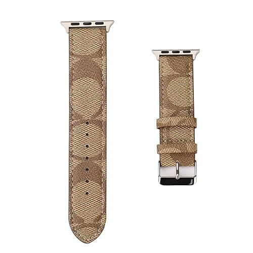 Avazera Leather Band 44mm 42mm 40mm 38mm Compatible with Apple Watch Men Women,Design for Replacement Band Compatible with Watch Series 6/5/4/3/2/1, iWatch SE (Brown, 38/40MM)