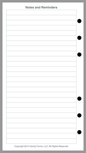 Handy Forms Planejador de tarefas diárias de tamanho pessoal, dimensionado e perfurado para caderno