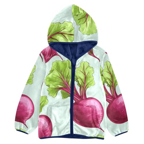 Beetroot Vegetables Girls Fleece Jacket Girls Fall Jacket Girls Zip Up Hoodie Girls Sherpa Jacket 2-10T
