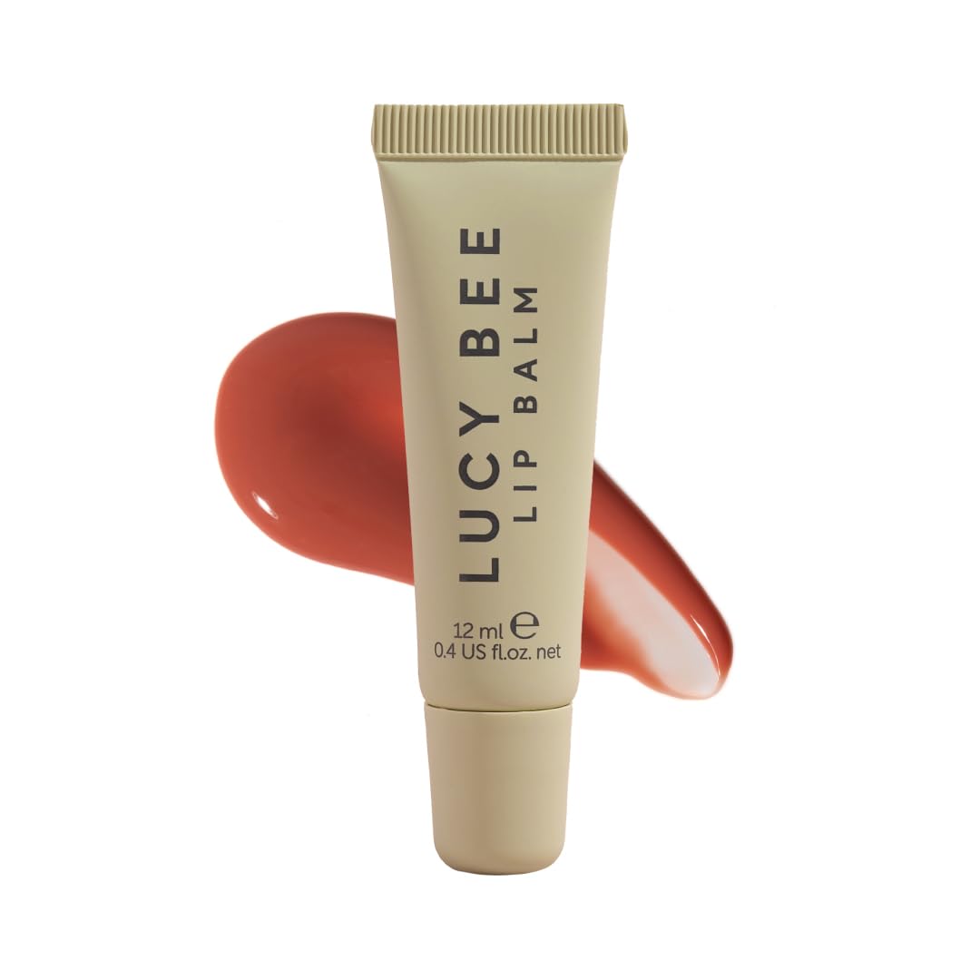 Lucy Bee Tinted Lip Gloss, Plumping & Nourishing, Dusky Rose Shade, Conditioning Vegan Lip Gloss, Non-Sticky