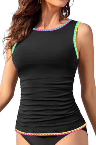 Image of Daci Tankini Tops for Women Tummy Control Swim Top Only