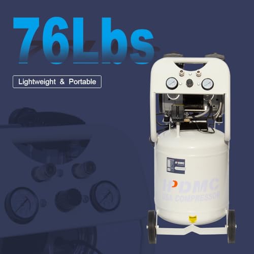 Image of Oil Free Air Compressor,2 HP 11 Gallon 70 dB Ultra Quiet Compressor,5.2 CFM@ 40PSI 4.0 CFM@ 90 PSI Electric Portable Air Compressor