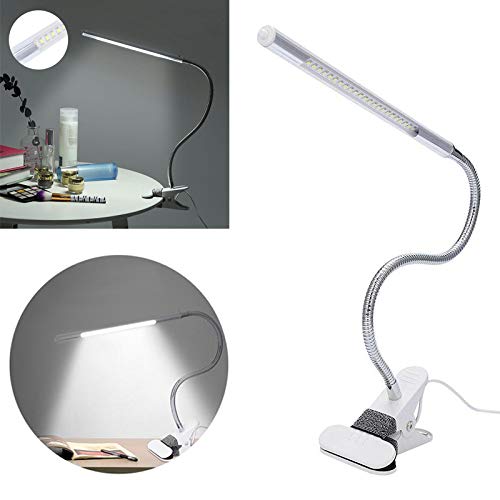 LED Desk Lamp, 4.5W USB Clip on Reading Light for Books, Bedroom, Desk Lamp with Clamp, 360° Flexible Gooseneck and USB Powered Desk Lamp with Good Eye Protection for Readers Children