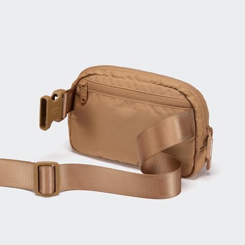 Image of Pander Two Way Zipper Fanny Pack Nylon Everywhere Belt Bag for Women, Water Repellent Waist Packs, Crossbody Bags with Adjustable Strap (Caramel Brown).