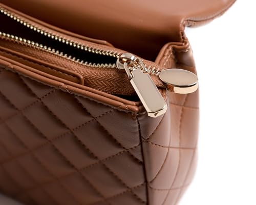 Image of FEVERSOLE Crossbody Bag Vegan Leather Women Retro Small Saddle Satchel Shoulder Bag Tote With Long Adjustable Strap
