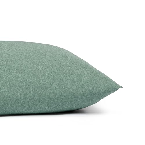 Image of Amazon Basics 100% Cotton Jersey Bed Sheet Set, Full, Olive (Melange), Solid