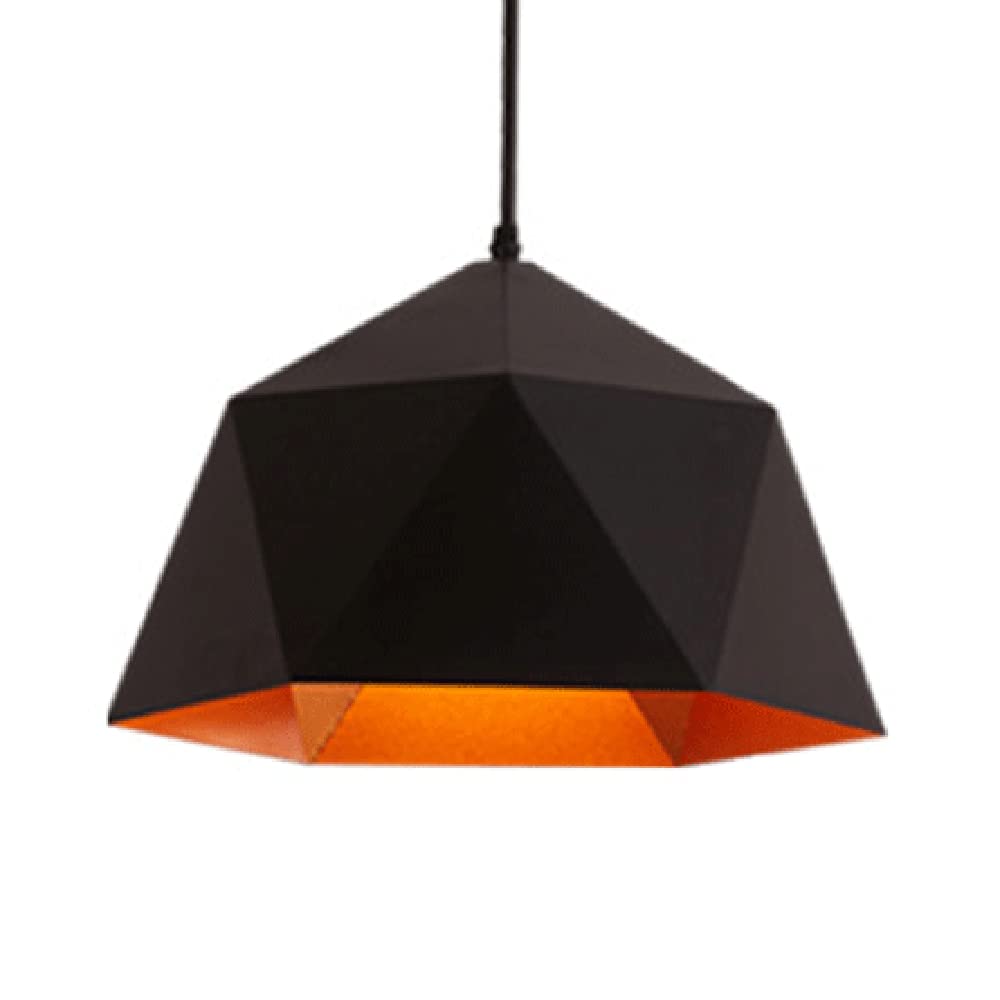 Lustre noir design suspendu au-dessus d'une table à manger de restaurant - 8