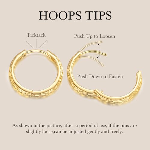 Gold Hoop Earrings for Women 14K Gold Earrings for Women Trendy Spiritual and Sparkling Fish Scale Print Small Hoop Earring for Womens2