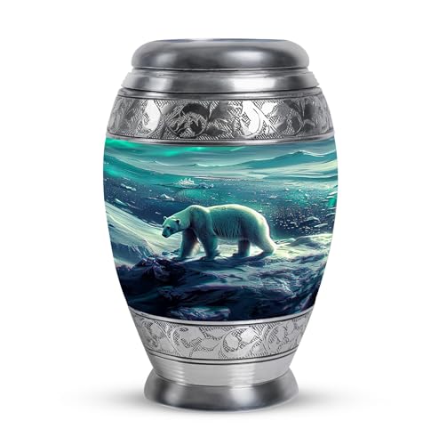Image of Polar Bear Urns for Cremation Ashes - Burial Urn for Adult Human Ashes - Tiny Urns for Human Ashes - Burial Urns for Ashes - Funeral Ash Urns Mini - 3 Inch Pack of 1 - Funeral Urn