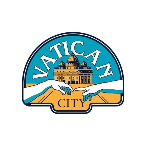 Vagabond Heart Vatican City Vinyl Sticker - Rome Waterproof Weatherproof Decal for Laptop Water Bottle Car Bumper - Durable Sistine Chapel Travel Souvenir - UV Fade Resistant