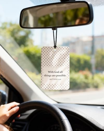 Image of Car Fresheners for Women, 5 Pack Cute Pink Polka Dot Hanging Car Air Freshener with Floral Scents, Girly Pink Car Accessories, Bow Heart Flower Air Fresheners for Car