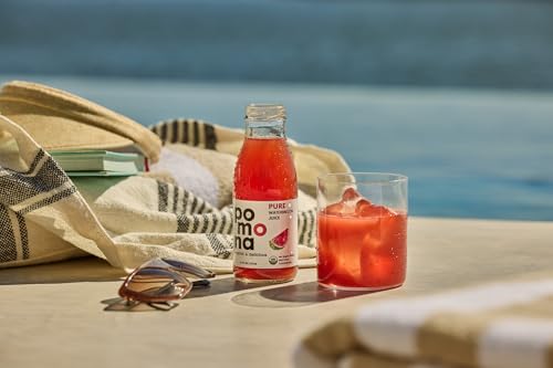 Image of Pomona Organic Juices Pure Watermelon Juice, Cold Pressed Organic Juice, Non-GMO, No Sugar Added, Not from Concentrate, Gluten Free, Kosher Certified, Preservative Free, 8.4 Ounce (Pack of 12)