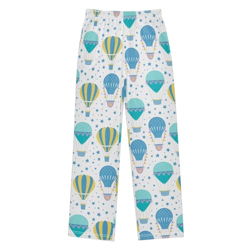 Hot Air Balloon with Star Boys Long Pants Soft Trousers Elastic Waist Kids Lounge Bottoms with Pockets S-XL