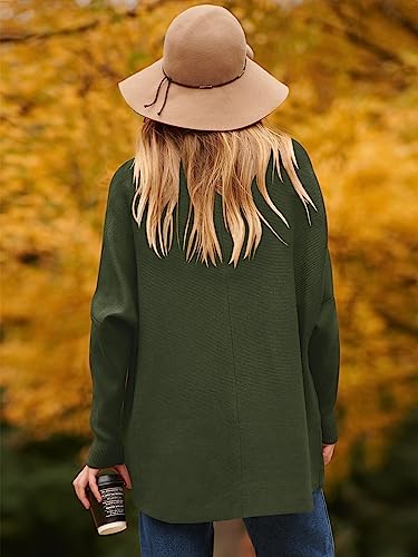Image of ANRABESS Womens Casual Fall Sweater Turtleneck High Neck Batwing Sleeve Oversized Sweater Dress