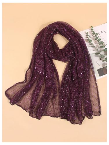 Image of Floerns Women's Sequin Bandana Square Scarf Silk Scarves Mesh Shawl and Wrap for Evening Dresses