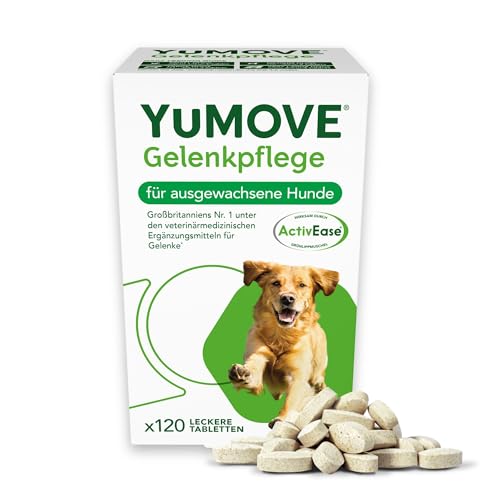 YuMOVE Grünlippmuschel Hund - 120 Tabletten - Gelenktabletten Hund - Beweglichkeit und Gelenkfunktion - Gelenktabletten für Erwachsene Hunde - Mit Aktiv Omega-3, Glucosamin und Hyaluronsäure
