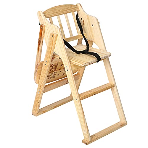 Image of Shoppers Hub PNQ Multipurpose Pinewood Based Foldable and Portable Easy to Carry Baby Feeding High Seating Wooden Chair for Use in Homes, Cafes, Restaurants, Parks, Theatres and Resorts