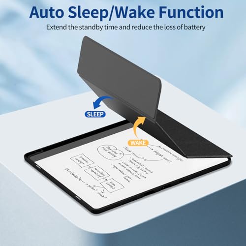 Image of Sanyetral Trifold Protective Case with Auto Sleep Wake, Incompatible with TCL Nokia -Black