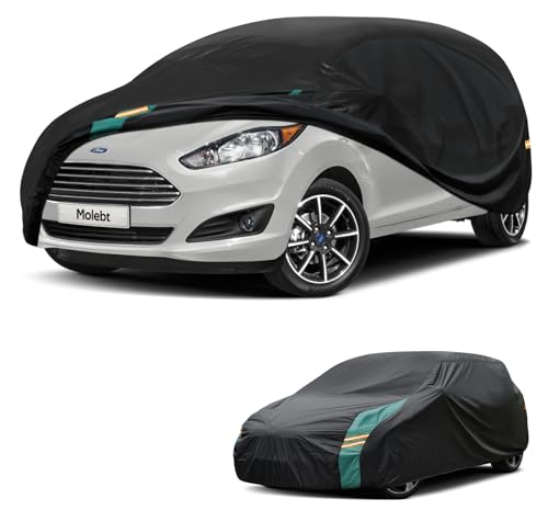 Image of Car Covers for Hatchback Waterproof All Weather, Universal Fit for Mini Cooper, Toyota Yaris, Kia Rio, Mirage, Ford Fiesta, Rain Winter Sun Protection. (Length: 143 inch-163 inch)