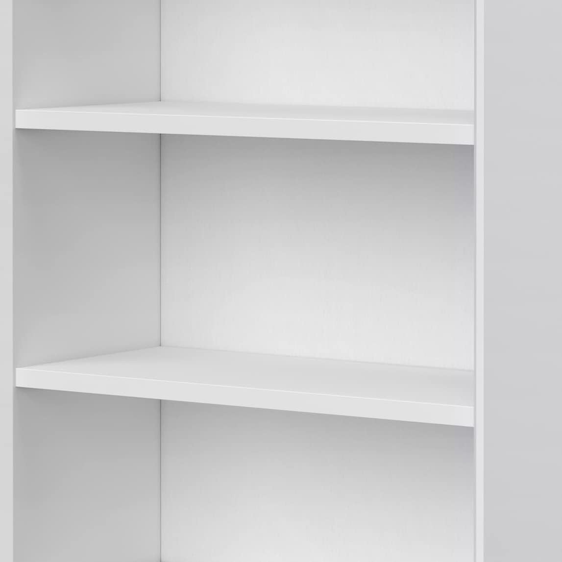 SIMPLIHOME Banting Bookcase - 66 inch Tall Solid Hardwood and Metal Bookshelf in White, Modern Industrial Storage for Living Room, Study Room or Office with Open Shelves and Metal Frame