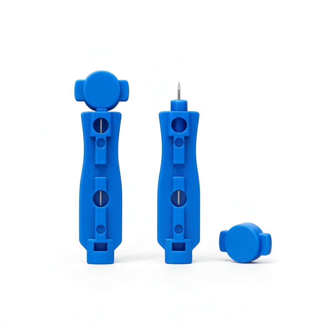 Sterile Lancets for Dr Morepen Glucometer Kit, Compatible with Most Lancing Devices, Painless Pricking, Single-Use Safety Cap-image-9