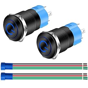 Gebildet 12mm Metall Druckschalter Blaue LED