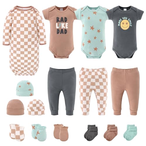 Image of The Peanutshell Baby Layette Gift Set for Boys - 16 Piece New Born Gift Set, Baby Clothes & Newborn Essentials Must Haves - Newborn Clothes 0-3 Months - Skater Boy
