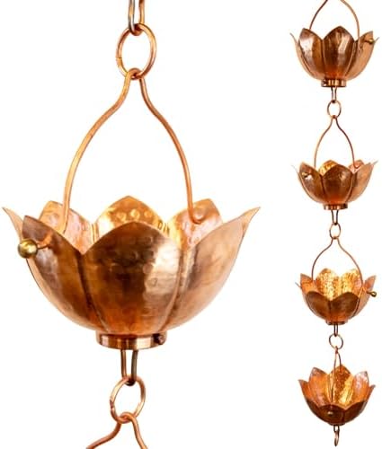 Nutshell Stores Buddha Cups Copper Rain Chain - Copper - 16 Feet